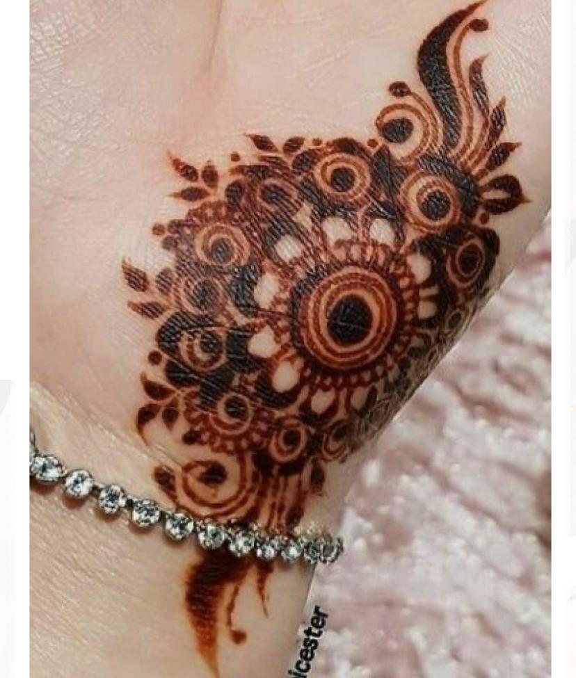 Black finger jewellery henna with mandala